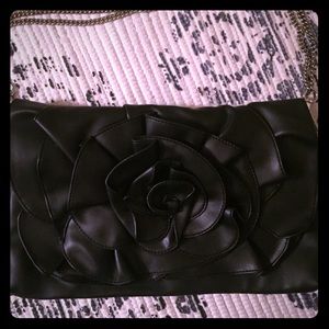 Vegan Leather Nine West Black Clutch Rose Bag